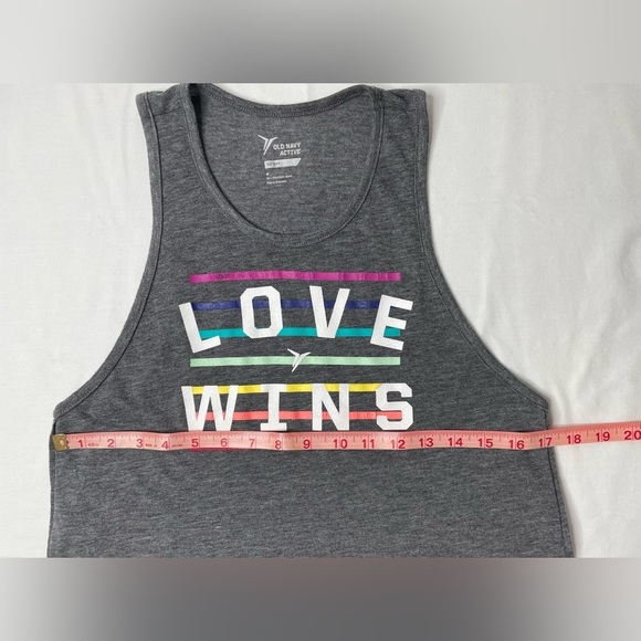 Old Navy Gray Love Wins Tank Top Size Medium - Picture 5 of 7